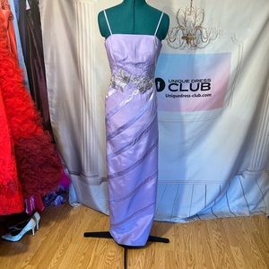Silk Satin Beaded Lilac Prom Dress